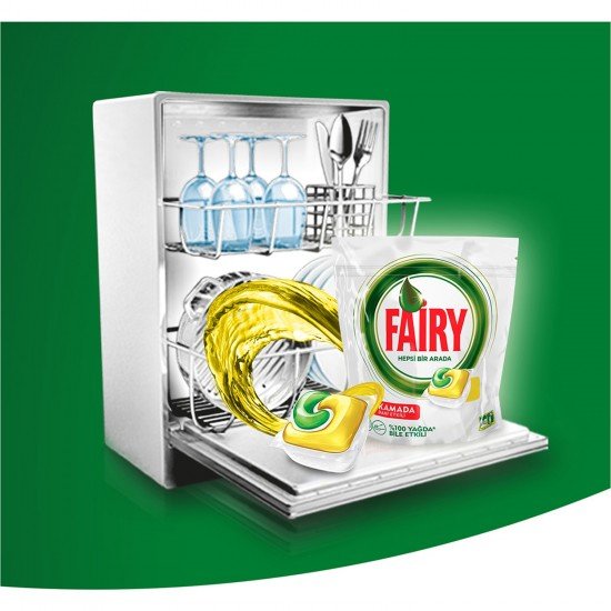 Fairy Hepsi Bir Arada 36 Yıkama Bulaşık Makinesi Deterjanı Kapsülü Limon Kokulu
