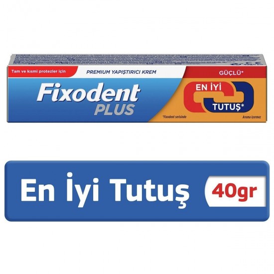 Fixodent Plus En İyi Tutuş Diş Protez Yapıştırıcı Krem 40 Gr