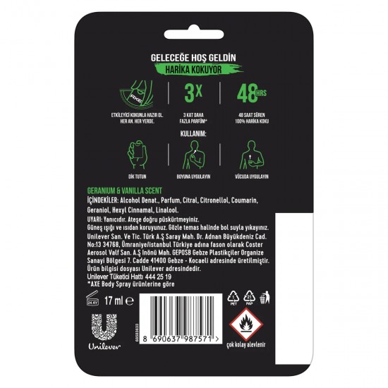 Axe Africa Cep Parfümü 17 Ml