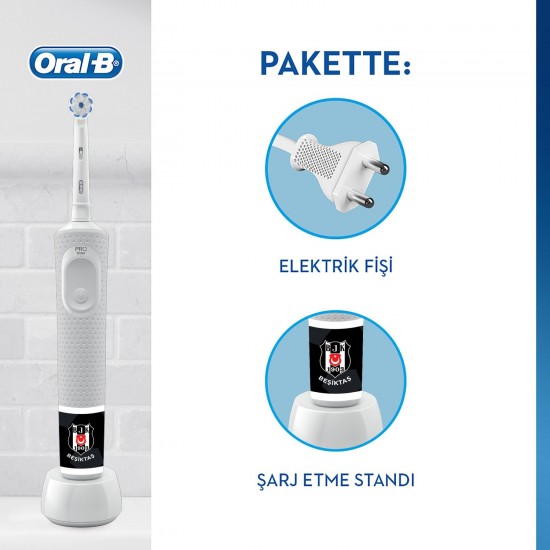 Oral-B D100 Vitality Şarj Edilebilir Diş Fırçası Beşiktaş Özel Seri