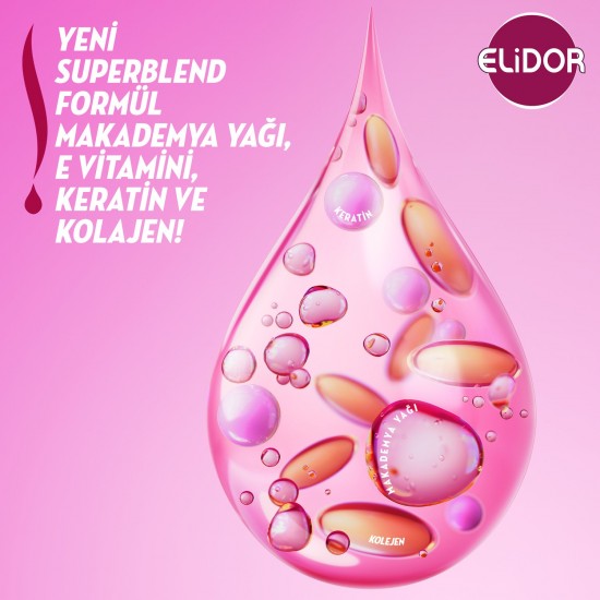 Elidor Superblend Serum Bakım Kremi Güçlü ve Parlak Saçlar Vitamin E Macamadia Yağı Keratin 500 ML