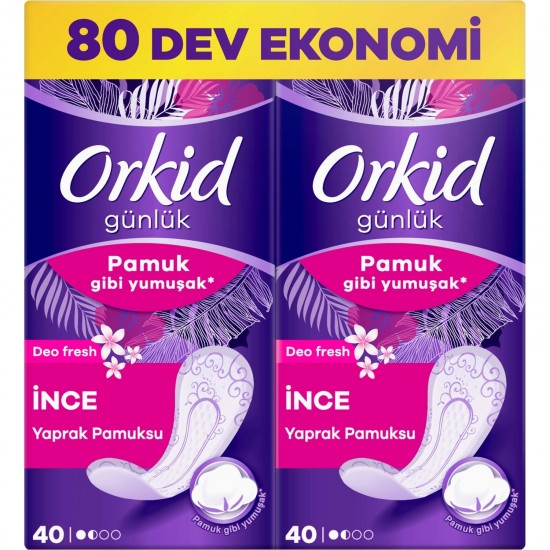 Orkid Yaprak Pamuksu Günlük Ped Deo Fresh 80 Adet Dev Ekonomi Paketi