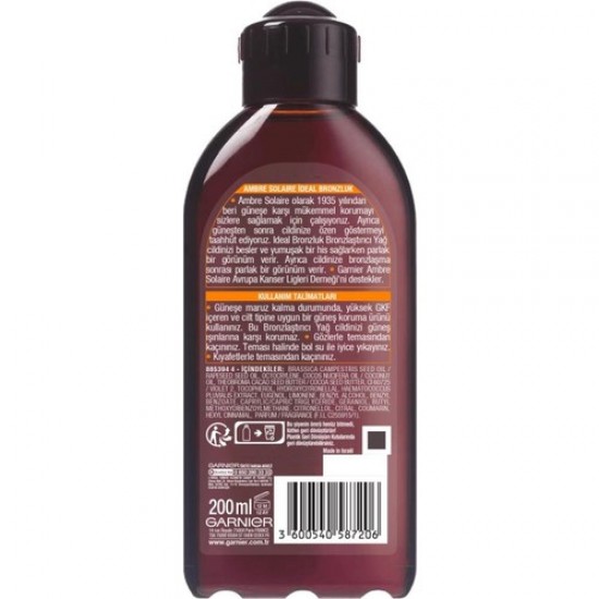 Garnier Ambre Solaire Yoğun Bronzlaştırıcı Yağ GKF2 200 Ml