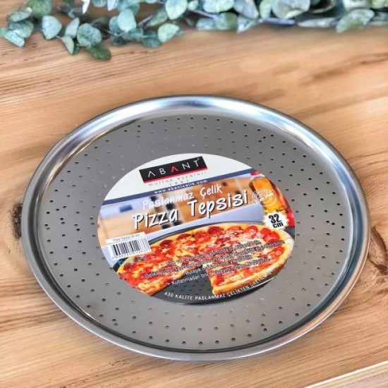 Abant Paslanmaz Çelik Pizza Tepsisi 32 cm