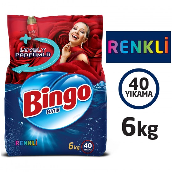 Bingo Matik Renkli Toz Çamaşır Deterjanı 6 Kg