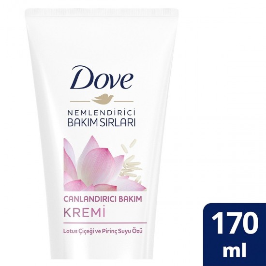 Dove Nemlendirici Bakım Sırları Canlandırıcı Saç Bakım Kremi Lotus Çiçeği ve Pirinç Suyu Özü 170 Ml
