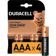 Duracell Alkalin AAA İnce Kalem Piller 4'lü paket