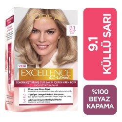 Loreal Paris Excellence Creme Saç Boyası 9.1 Sarı Küllü Loreal Paris Excellence Creme Saç Boyası 9.1 Sarı Küllü