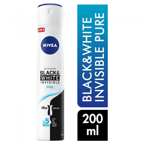 Nivea Black&white Invisible Pure Kadın Deodorant Sprey 200 ml