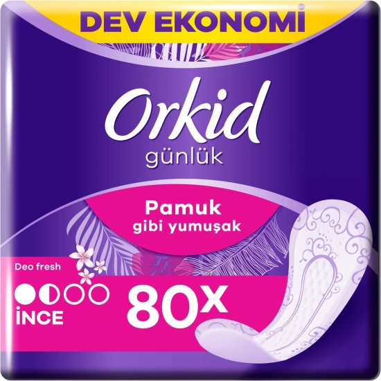 Orkid Yaprak Pamuksu Günlük Ped Deo Fresh 80 Adet Dev Ekonomi Paketi