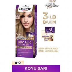Palette Saç Boyası Natural Göz Alıcı Renk 8-0 Koyu Sarı Palette Saç Boyası Natural Göz Alıcı Renk 8-0 Koyu Sarı
