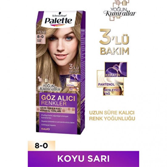 Palette Saç Boyası Natural Göz Alıcı Renk 8-0 Koyu Sarı