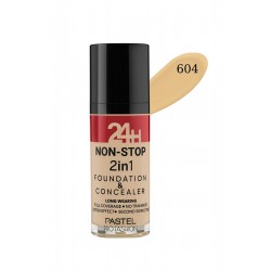 Pastel 24H Non-Stop 2 in 1 Fondöten ve Kapatıcı 604 Vanilla
