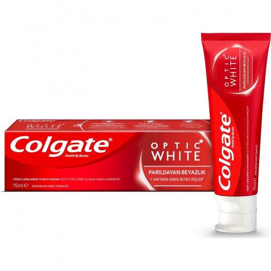 Colgate Optic White Parıldayan Beyazlık Beyazlatıcı Diş Macunu 75 ml 1+1