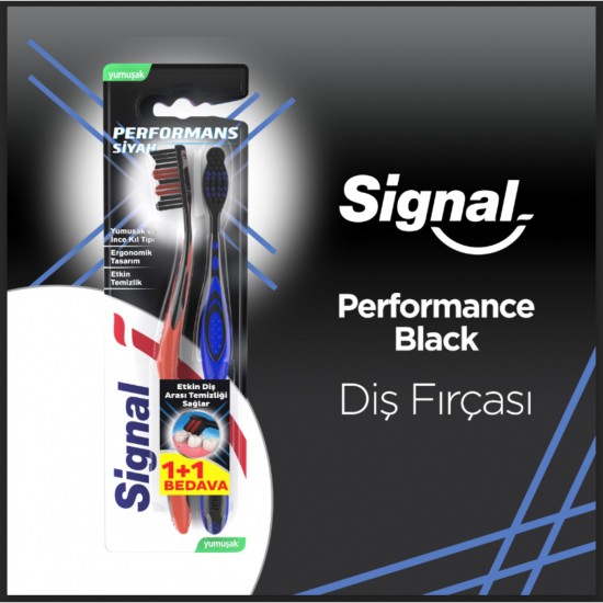 Signal Diş Fırçası Performance Black 2 Kat Yumuşak 31 GR 1+1