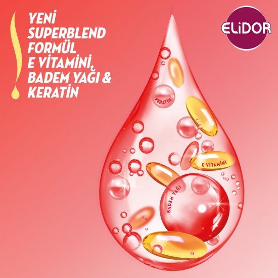 Elidor Superblend Saç Bakım Şampuanı Renk Koruyucu ve Canlandırıcı Bakım Badem Yağı Keratin E Vitamini 500 ml