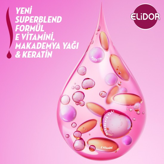 Elidor Superblend Saç Bakım Şampuanı Güçlü ve Parlak E Vitamini Makademya Yağı Kolajen 325 ML Elidor Superblend Saç Bakım Şampuanı Güçlü ve Parlak E Vitamini Makademya Yağı Kolajen 325 ML