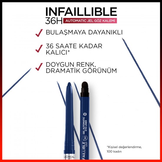 LOREAL INFAILLIBE JEL GOZ KALEMI MAVI 005 LOREAL INFAILLIBE JEL GOZ KALEMI MAVI 005