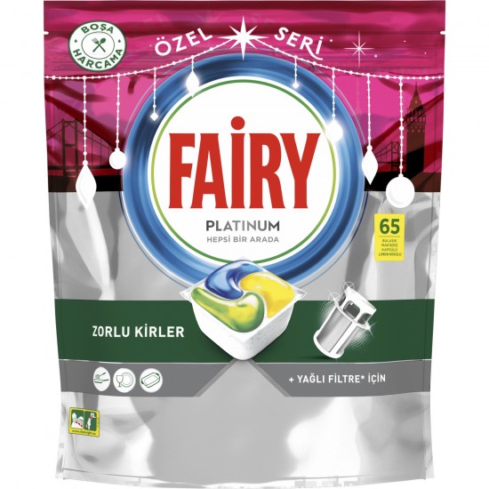 Fairy Platinum Bulaşık Makinesi Deterjanı Tableti / Kapsülü Yaza Özel Seri Limon Kokulu 65 Yıkama