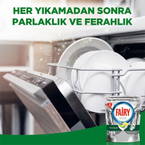 Fairy Platinum Bulaşık Makinesi Deterjanı Tableti / Kapsülü Yaza Özel Seri Limon Kokulu 65 Yıkama