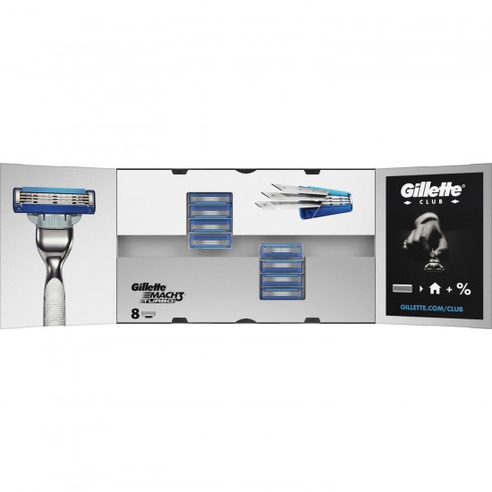 Gillette Mach 3 Turbo 8li Yedek Tıraş Bıçağı Karton Paket Gillette Mach 3 Turbo 8li Yedek Tıraş Bıçağı Karton Paket
