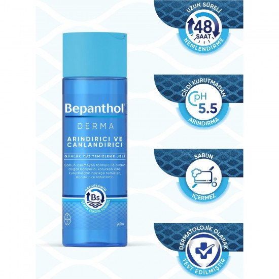 Bepanthol Derma Arındırıcı & Canlandırıcı Günlük Yüz Temizleme Jeli 200ml L Kuru Ve Hassas Ciltler