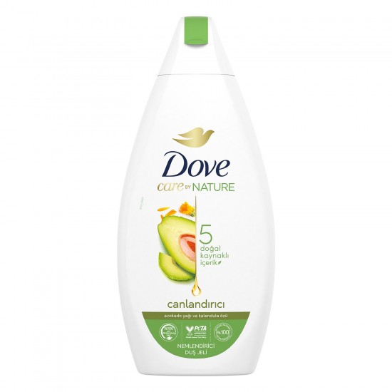 Dove Care By Nature Nemlendirici Duş Jeli Avokado Yağı ve Kalendula Özü Canlandırıcı 500 ml