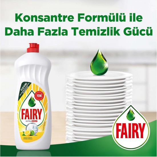 Fairy 1500 ml Ultra Hızlı 3lü Etki Sıvı Bulaşık Deterjanı Limon ve Misket Limonu Kokulu
