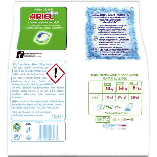 Ariel 4 kg Toz Çamaşır Deterjanı Parlak Renkler