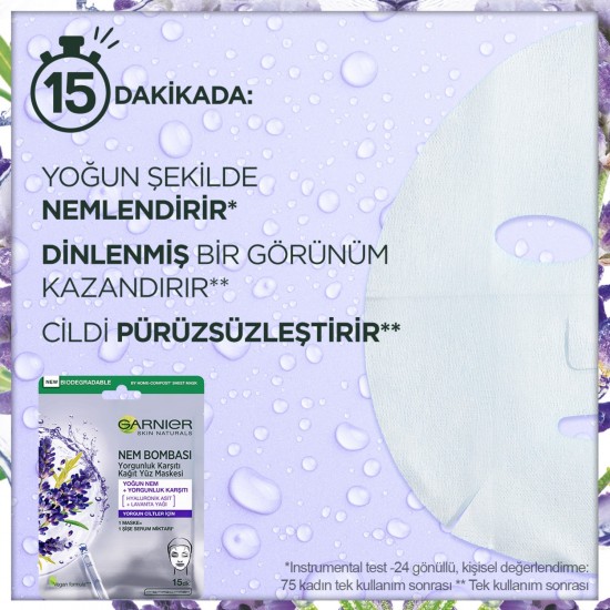 Garnıer Nem Bombası Yorgunluk Karşıtı Kağıt Yüz Maskesi Garnıer Nem Bombası Yorgunluk Karşıtı Kağıt Yüz Maskesi
