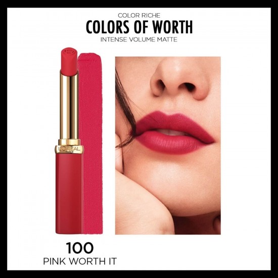 Loreal Paris Color Riche Colors Of Worth Intense Volume Matte Ruj - 100 Pink Worth It