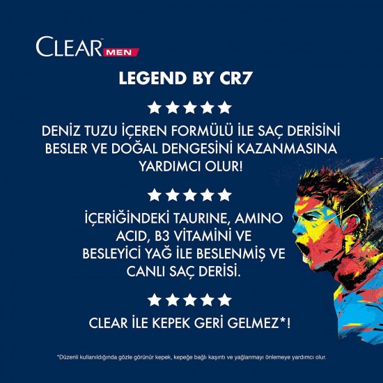 Clear Men Kepeğe Karşı Etkili Şampuan Legend By CR7 Cristiano Ronaldo 350 ml