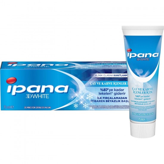 İpana 3 Boyutlu Beyazlık Çay Kahve İçenler İçin Diş Macunu 75 ml