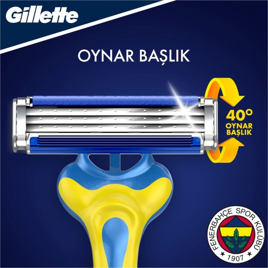 Gillette Blue3 Kullan At Tıraş Bıçağı Fenerbahçe Taraftar Paketi 6lı