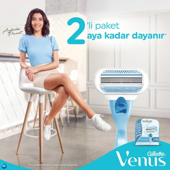 Gillette Venus Smooth Kadın Yedek Tıraş Bıçağı 2 Adet