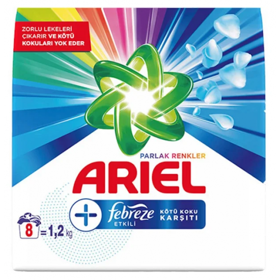 Ariel Plus Toz Çamaşır Deterjanı Febreze Etkili Parlak Renkler 1.2 Kg