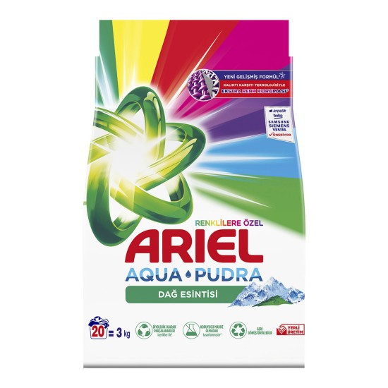 Ariel Toz Çamaşır Deterjanı 3 kg Dağ Esintisi Renklilere Özel