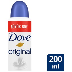 Dove Kadın Sprey Deodorant Original 1/4 Nemlendirici Krem Etkili Büyük Boy 200 ml