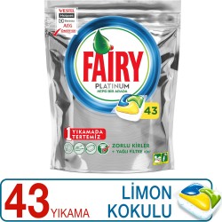 Fairy Platinum Bulaşık Makinesi Deterjanı Tableti / Kapsülü Limon Kokulu 43 Yıkama Fairy Platinum Bulaşık Makinesi Deterjanı Tableti / Kapsülü Limon Kokulu 43 Yıkama