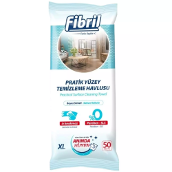 Fibril Yüzey Temizlik Havlusu 50 Yaprak XL Beyaz Sirkeli - Beyaz Sabun Kokulu Plastik Kapaklı Fibril Yüzey Temizlik Havlusu 50 Yaprak XL Beyaz Sirkeli - Beyaz Sabun Kokulu Plastik Kapaklı