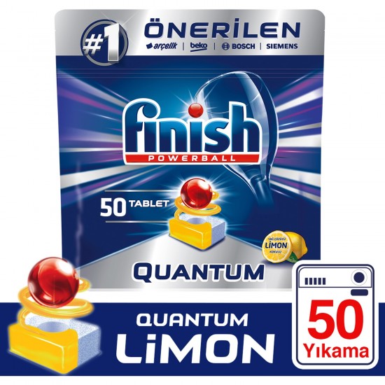 Finish Quantum Bulaşık Makinesi Deterjanı Tableti Limonlu 50 Yıkama