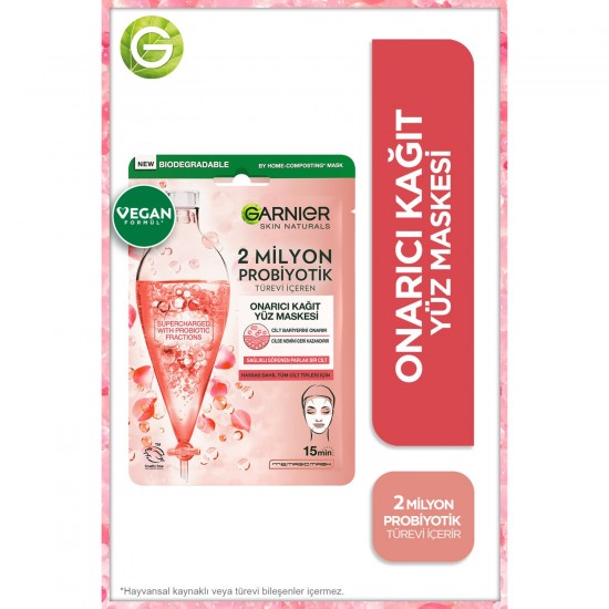 Garnier 2 Milyon Probiyotik Türevi Içeren Onarıcı Kağıt Yüz Maskesi Garnier 2 Milyon Probiyotik Türevi Içeren Onarıcı Kağıt Yüz Maskesi