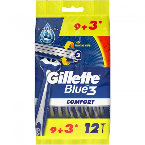 Gillette Blue3 Comfort Tıraş Bıçağı 9+3lü Poşet Tıraş Bıçağı
