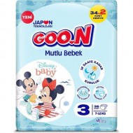 Goon Bebek Bezi Mutlu Bebek Jumbo Paket 3 Beden 36'lı Goon Bebek Bezi Mutlu Bebek Jumbo Paket 3 Beden 36'lı