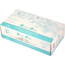 Has-Pet Latex Pudralı Eldiven 100'lü - L