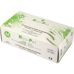 Has-Pet Latex Pudrasız Eldiven Beyaz 100'lü - M
