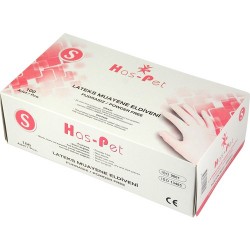 Has-Pet Latex Pudrasız Eldiven Beyaz 100'lü - S