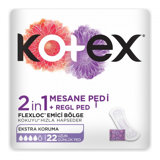 Kotex 2IN1 Regl+Mesane Günlük Ped 22li