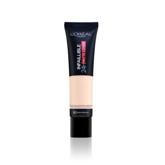 LOreal Paris Infaillible 24H Matte Cover Yüksek Kapatıcı Fondöten 90 Rose Porcelain