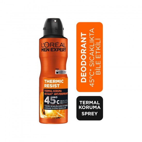 Loreal Men Exper Thermic Resist Anti Perspirant Yüksek Sıcaklıkta Etkili Erkek Sprey Deodorant 150 Ml